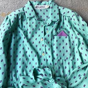 Vintage paisley Lanvin Shirt Dress